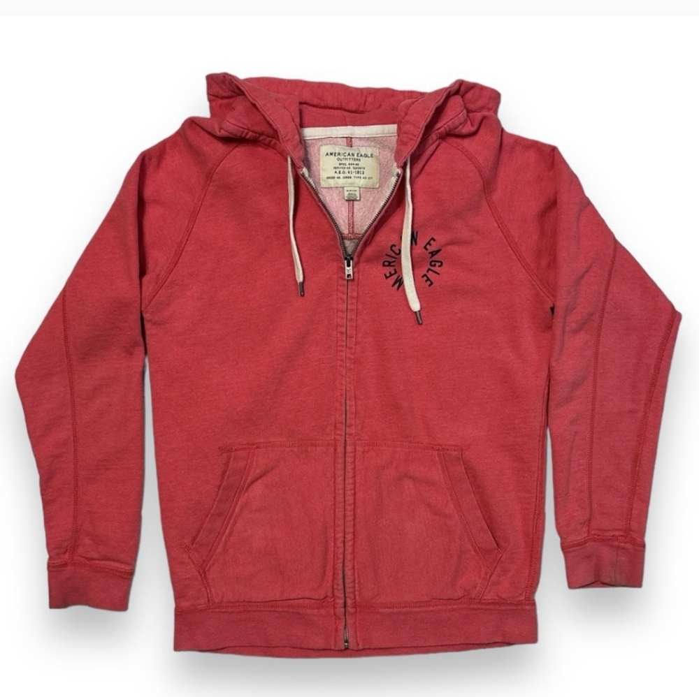 AMERICAN EAGLE Vintage Wash Zip Front Hoodie100% cotton